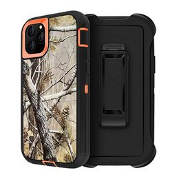 Camo Heavy Duty Cases voor iPhone 12 Mini 11 Pro XR XS MAX 6 6S 7 8 Plus Forsamsung S21 S20 Ultra + S10E S10 S9 S8 S7 Edge Note 20 10 9 Riem Clip Holster Schokbestendig Telefoon Cover