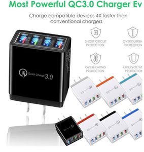 Chargeur Hub USB 3.0 QC 3.0 à 4 ports, Charge rapide, adaptateur secteur 3,5a, prise ue/US, chargeurs de batterie de téléphone de voyage