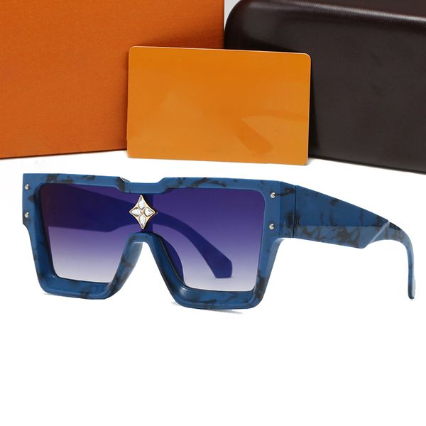 Gafas de sol de diseño de lujo de camuflaje para mujeres gafas para hombres de las mismas gafas de sol en la playa plaza cuadrado sunnies con caja 210y47