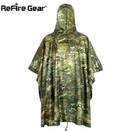 Camo militaire ondoordringbare waterdichte leger tactische regenjas mannen 210t multifunctionele licht camouflage regendeksel windjack