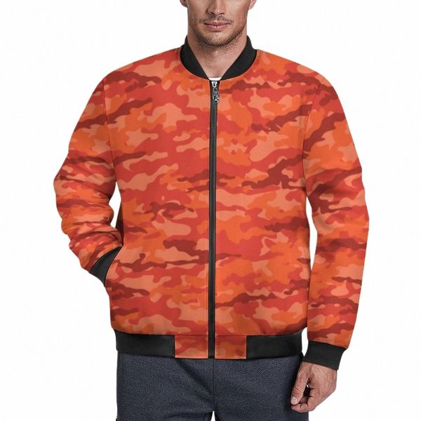 Camo Vestes militaires Orange Camoue Coupe-vent Manteaux d'automne Homme Streetwear Veste décontractée Imprimer Survêtement surdimensionné coupe-vent v5Ew #