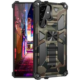 Camo Phone Cases Slank Armor Camouflage Hybride Magnetisch voor iPhone 13 Pro Max 12 11 XR SAMSUNG S22 S21 Ultra S20 FE OPMERKING 20 MOTO XIAOMI One Plus LG Google Shockproof Cover