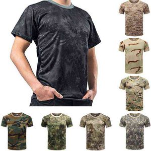 Camo – chemise respirante à séchage rapide, t-shirts tactiques serrés de l'armée pour hommes, Compression, Fitness, haut de musculation, G1222