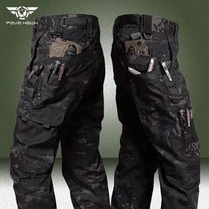 Camo tactische broek mannen Militaire waterdichte ripstop swat combat broek Buiten multi-pocket slijtage van het leger Cargo Pant 240403