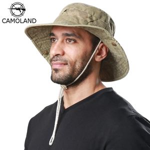 Camoland Cotton Bucket Hat For Women Men Houstable Mesh Sun Chapt Suns Outdoor Protection Pêche pêche masculine Cascus de randonnée décontractée 240410