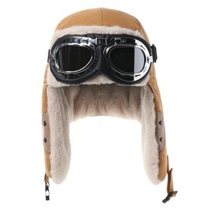 Camoland Winter Ear Protection Bomber Hat Goggles épaississeur de vent chaud du vent de vent Tromper Trooper Ellap Russian Ski Cap 231221