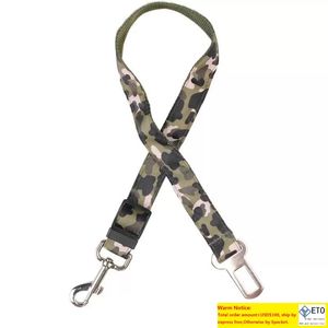 Ceinture de sécurité pour voiture, imprimé camouflage léopard, pour petits chiens, chiot, chat, ceinture de sauvetage, laisse utilisée pour le harnais de collier