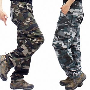 Camoue Camo Cargo Broek Mannen Casual Cott Multi Pocket Lg Broek Hip Hop Joggers Stedelijke Overalls Militaire Tactische Broek E4V7 #