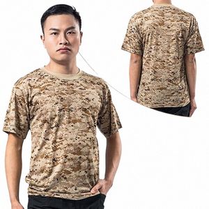 Camoue Chemise Tactique Hommes Séchage Rapide Manches Courtes Combat T-Shirt Militaire Armée Jungle Désert Randonnée En Plein Air Chasse Chemises t3dI #