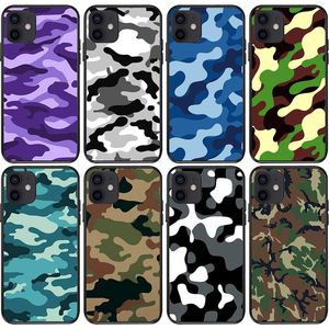Fundas de camuflaje militar del ejército de camuflaje para Iphone 15 14 Plus Pro Max 13 12 11 XS MAX XR X 8 7 6 6S Iphone15 Soft TPU Moda Verde Azul Hombres Clear Phone Cover Back Coque