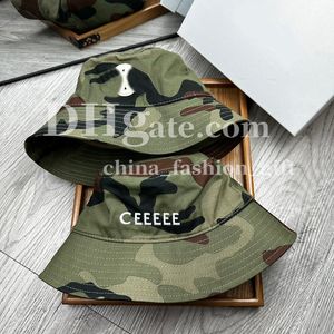 Sombrero de cubo de camuflaje sombrero bordado bordado sunshade pescadores gat masculina para mujeres sombrero de calles de moda de verano sombrero de protección solar