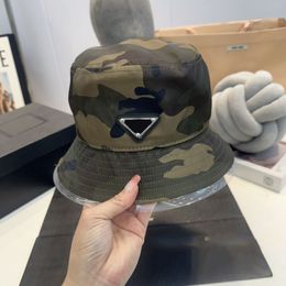 Camouflage emmer hoeden modeontwerper hoed voor mannen dames casquette ttriangled honkbal cap luxurys merk brim hoed bezoeker zon vizier caps outdoor sport