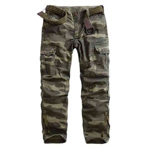 Camouflage Cargo Pants Hommes Casual Harem Pantalon Fermeture Éclair Jambe Ouverture Coton Pantalon Militaire Armée Style Tactique Pantalon Streetwear H1223