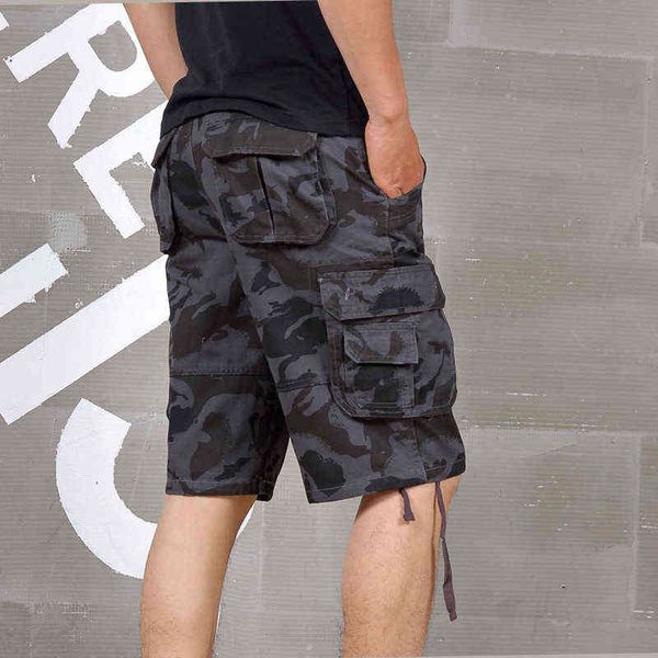 Camouflage Cargo Shorts hommes 2019 nouvelle mode Shorts décontracté és homme lâche travail Shorts militaire court pantalon grande taille 29-44 H1210