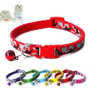 Camouflage Chien Chat Cloche Collier Réglable En Plein Air Confortable En Nylon Pet Colliers Pour Petits Chiens Chiots Animaux Colliers Sinbc