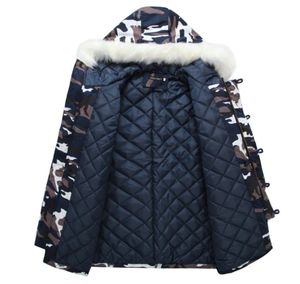 Camouflage vers le bas Parkas vestes Men039s Parka manteau à capuche mâle col de fourrure Parkas veste d'hiver hommes vers le bas pardessus 2019 5xl2446699