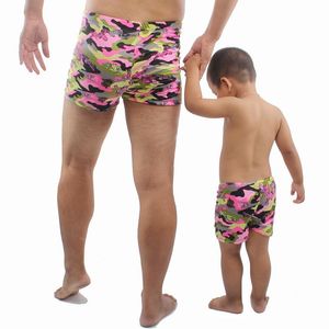 Camouflage familie bijpassende vader Son Swimmel Batbaden Pakken Parent Child Beach draagt ​​mannen badpak kinderen zwemkleding heren shorts