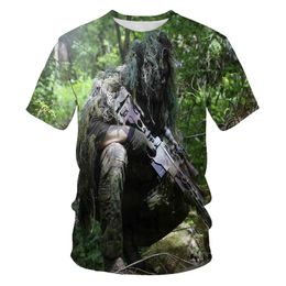 Camouflage ghillie jas buiten camouflage zomer heren t-shirt kleur korte mouw leger jagen