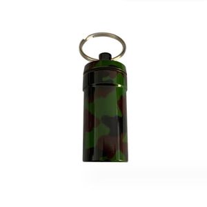 Camouflage Kruid Tabakscontainer Stash pillendoosje Jar Sleutelhanger Luchtdicht Deksel Waterdichte aluminium theepot sieradenopslag