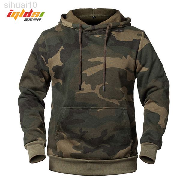 Camouflage Hoodies Mannen Mode Sweatshirt Mannelijke Camo Hooded Hip Herbst Winter Militaire Hoodie Mannen Fleece Jassen US/EUR Maat L220730