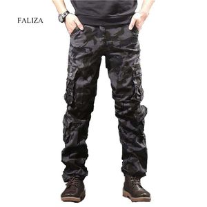 Camuflaje Pantalones de carga para hombres Hombres Casual Camo Multi Bolsillos Pantalones tácticos militares Hip Hop Joggers Streetwear Pantalon Homme 210707