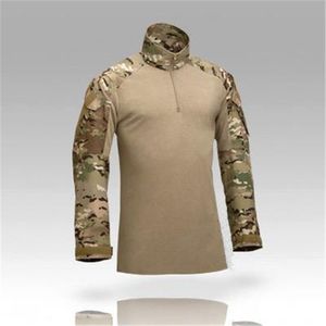 Camouflage military uniform us army combat shirt cargo multicam Airsoft paintball militar tactical clothing with elbow pads 210518