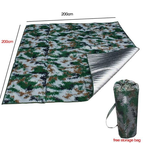 Almohadilla de camuflaje, película de aluminio engrosada Digital, para dormir, Picnic, acampar, almohadillas para exteriores