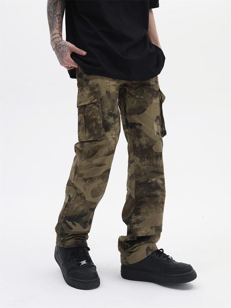 Camouflage Pantalon Cargo Hommes High Street Grande Poche Salopette Mode Pantalon Imprimé Randonnée Plus De Poches Voyage Safari Pantalon Taille S-XL