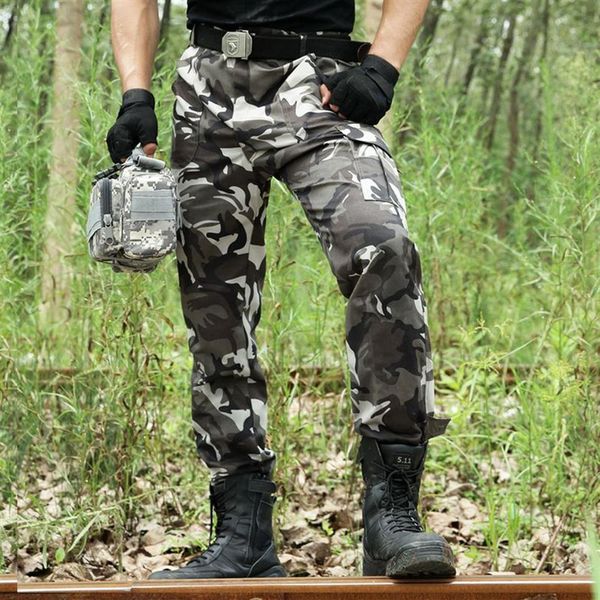 Camouflage Hosen Cargo Hosen Männer Armee Arbeit Pantalones Kampf SWAT Taktische Hose Camo Overalls Jogger Casual Trouser207C