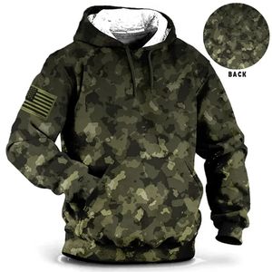 Camouflage print hoodie voor mannen Amerikaanse grafische oversized pullovers mannelijke militaire casual streetwear hoodies sweatshirt 240518