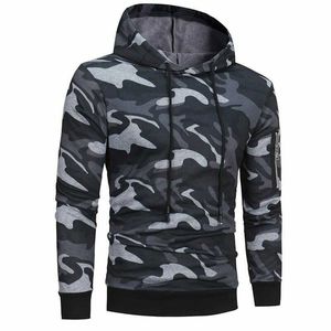 Camouflage print lage moq aangepaste ontwerp mannen hoodies / sweatshirts kleding leeg oversized unisex pullover