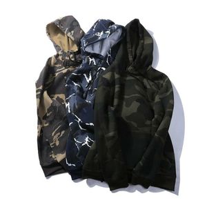 Camouflage Pulls Casual Unisexe Épais Polaire À Capuche Camo Sweats À Capuche Hommes Armée Vert Poche Militaire Sweat À Capuche Patchwork 201278p