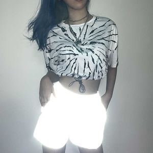Camouflage Reflection Shorts 2019 Summer Hot New Night Light Shorts pour femmes Booty Club Party Dance Costume Wear Streetwear Q0801