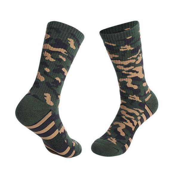 Camouflage course chaussettes hommes femmes exercice en plein air serviette bas sport chaussettes marche Football Football porter cyclisme chaussettes Y1222