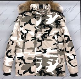 camouflage snow parka men Wyndham down jackets Real coyote fur trim hoody ykk zipper outerwear jacket 80% down fill