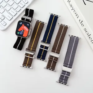 Correa elástica de nailon para Apple Watch Series Ultra 8, 7, 6, 5, 4, 3, 2 Se, correa de reloj para Iwatch de 40mm, 44mm, 41mm, 45mm y 49mm, accesorios de pulsera