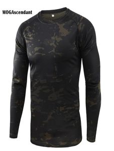 Camouflage T-shirt Men039s Ademend Sneldrogend T-shirt Met Lange Mouwen Mannelijke Outdoor Sport Army Combat Tactische Militaire Camo Tshi3257793