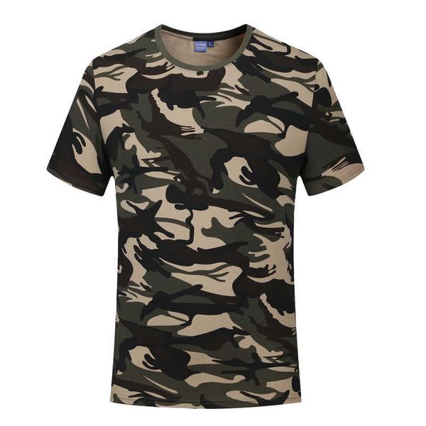 Camouflage T-shirt D'été O Cou Armée Tactique Chemise Armée Vert Militaire En Plein Air Casual Sport T-Shirt Désert Océan T-shirt 210609