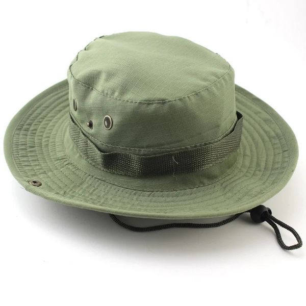 Camouflage tactique Cap Military Boonie Bucket Hat Caps Army Camo Men Outdoor Sports Sun Pêche de randonnée Chapeaux de chasse 240417