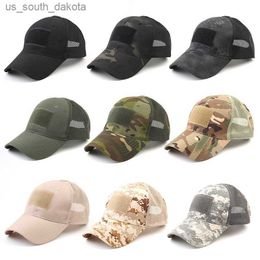 Sombreros tácticos de camuflaje Disparos Gorras de béisbol del ejército Deporte al aire libre Militar Sun Dad Hat Simplicidad Camo Hunting Snapback Caps L230523