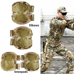 Camuflaje Tactical Knee Pad Elbow CS CS Military Protector Ejército Airsoft Sport Outdoor Hunting Safety Gear Protective para adultos