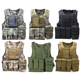 Camouflage Tactical Vest CS Army Tactical Vest Wargame Body Molle Armor Outdoors Equipment 6 Colors 600D Nylon2760