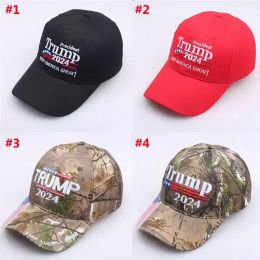 Camouflage Trump 2024 Cap Broidered Baseball Hat avec une sangle réglable en gros 0410