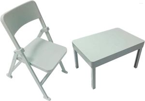 Mobilier de camping 1/6 ensemble de chaises de table polyvalent pour poupée maison de poupée bâtiment de rue accessoire à créer soi-même gris