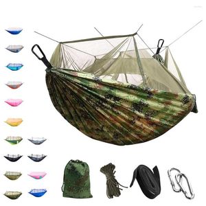 Camp Furniture 102x55inch Camping Hangmat draagbare dubbel met muggen Net Bug Tent 2 Tree Beaten voor wandelreizen in de buitenlucht