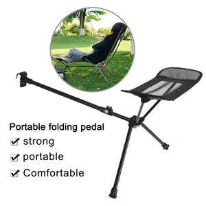 Camp Furniture 1pcs Outdoor Folding Chair Footrest Portable Aluminum Alloy Beach Fishing Barbecue Bracket Leg Camping Stool Foot Rest