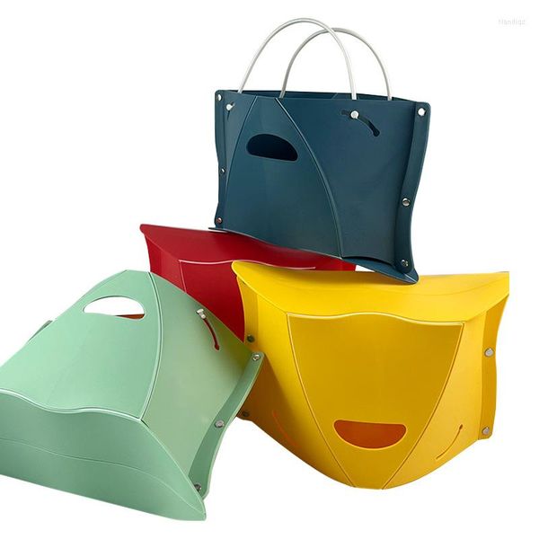 Muebles de campamento 2 en 1, banco pequeño de plástico plegable, bolsa de almacenamiento, taburete portátil de viaje para exteriores, papel ligero, pesca compacta