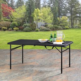 Meubles de Camp Table pliable en deux réglable de 4 pieds, Table pliante noire riche, Table de pique-nique de Camping 231018