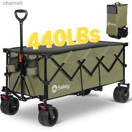 Kampmeubilair 48L opvouwbare opvouwbare verlengde wagen met een gewicht van 440 lbs Opvouwbare wagen Campingtrolley Tuinkarren Duwwagen Dolly YQ240330