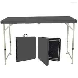 Meubles de Camp Table pliante de 4 pieds, hauteur réglable, bureau de Camping pour banc de pique-nique intérieur/extérieur noir